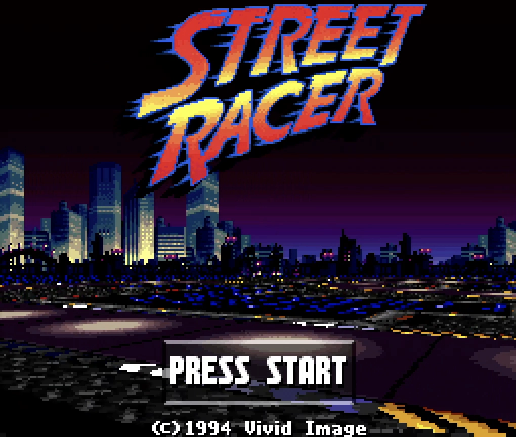 Street Racer Title Screen for SNES